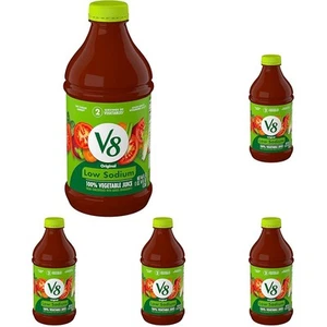 V8 Low Sodium Original 100% Vegetable Juice, 46 fl oz 46 Fl Oz (Pack of 5) - Picture 1 of 12