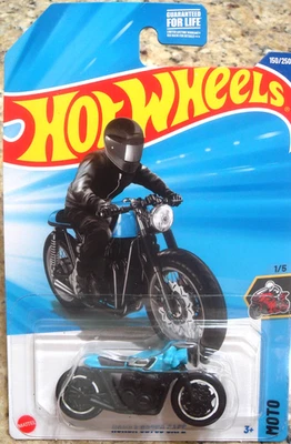 2025 HOT WHEELS MOTO #1/5 BLUE & BLACK HONDA CB750 CAFE - Image 1 of 4