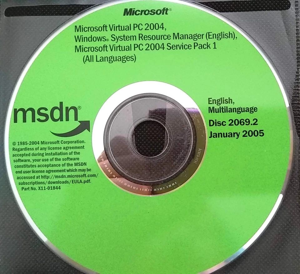 Microsoft Virtual PC 2004 & SP1 Multi Languages w/ 10 Keys License for 10 PCs - Image 1 of 1