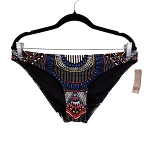 Bar III Strawberry VESSI Sash Tab Hipster Bikini Bottom XL Black Beach Swim NWT - Picture 1 of 8