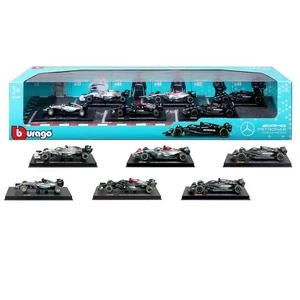 1/43 Burago Formula Diecast Car Set Of 6 Mercedes Minicar - Picture 1 of 11