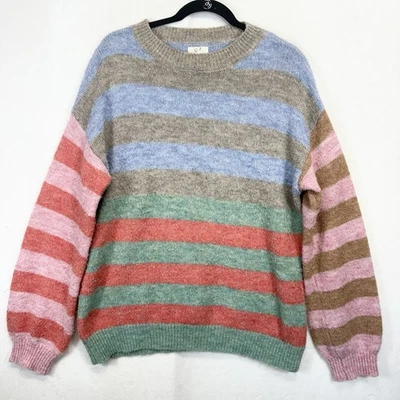 Suéter Pullover Hombre Caballete Pequeño Multicolor Rayas Pequeño Foto 1 de 4