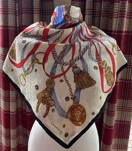 Vintage Silk Scarf Cinzia Verga Italy Equestrian Horse Theme 85cm Square - Picture 1 of 21
