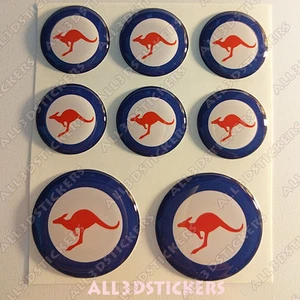 8 calcomanías adhesivas Roundel Cockade Australia 3D con cúpula de resina de la Fuerza Aérea - Imagen 1 de 2