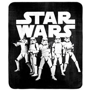Star Wars Stormtroopers Black Printed Fleece Throw Rug Blanket 150cm x 130cm New