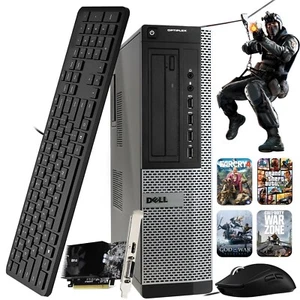 Dell Gaming Computer Core i5-4th Desktop 16GB 1TB+128SSD Nvidia GT 1030 Win10 PC - Picture 1 of 7