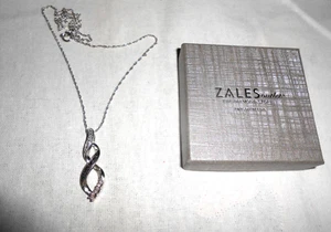 Zales NEW 925 Sterling Silver Diamond Accent Flame Swirl Pendant Necklace, 18" - Picture 1 of 4