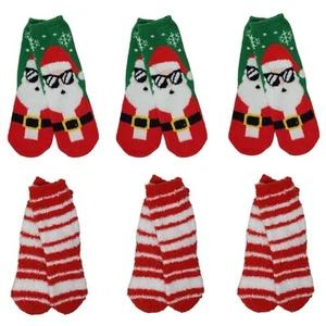 WONDERSHOP 6-Pairs XS/S Kid's Super Soft Crew Christmas Socks, Cozy, Santa - Picture 1 of 4