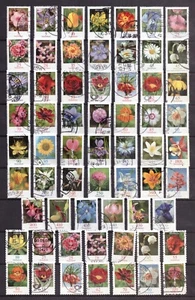 USA0032) Germany Lot Flowers used, 62 Different stamps with high value stamps - Picture 1 of 1