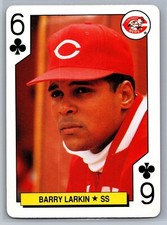 1991 Major League All-Stars Playing Card - Barry Larkin - 6 Clubs