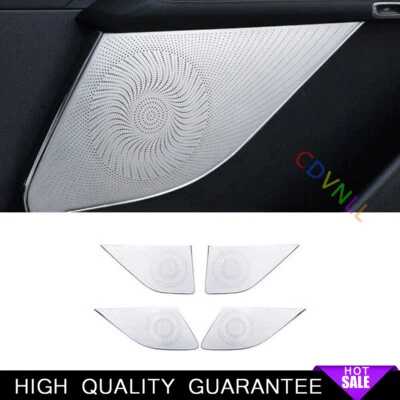 Cubierta de anillo de altavoz inferior de puerta interior para Lincoln Aviator 2020-22 aceros plateados Foto 1 de 4