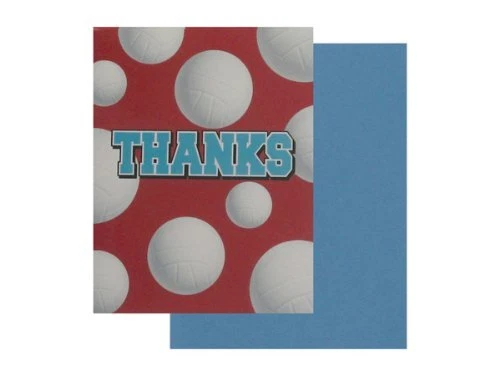 All Star Volleyball Red Sports Banquet Kids Birthday Party Thank You Notes Cards - Image 1 of 1