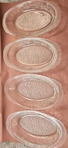 Lot4 Princess House Fantasia Crystal oval serving bowl Poinsettia Frosted 9.25x5 - Picture 1 of 10