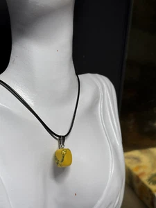 Pendant Dragon Vein Agate Stone Necklace Jewellery Leather Strap - Picture 1 of 5