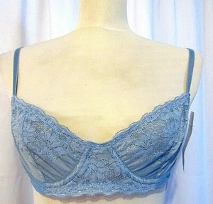 JEZABEL BLUE UNDERWIRE LACE DEMI CUP BRA TALLA 34B NUEVO CON TAGS - Imagen 1 de 6