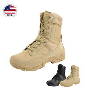 Men's Military Tactical Work Boots Hiking Motorcycle Combat Army Boots Wide Size