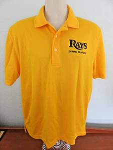 Tampa Bay Devil Rays Men's Yellow Spring Training Short Sleeve Polo Shirt Medium - Picture 1 of 7