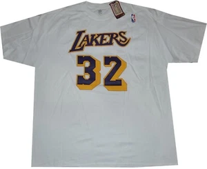 Camiseta Los Angeles Lakers Magic Johnson Blanca Adidas De Gran Tamaño Etiquetas Nuevas - Imagen 1 de 5