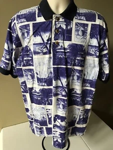 CUTTER & BUCK ~ Men's (M) Multi-Color ~ GOLF PATTERN ~ Polo Casual Golf Shirt - Picture 1 of 9