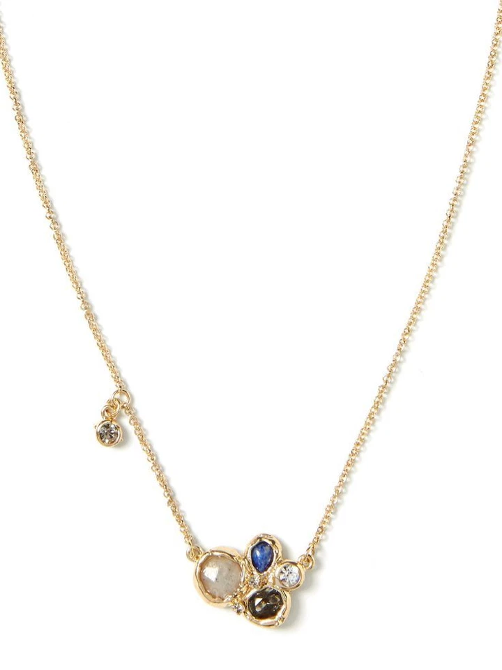 Banana Republic Minimalist Blue City Pendant Necklace and Cluster Earrings Set