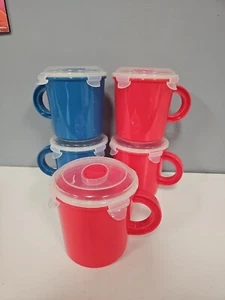 Microwaveable Soup & Noodle Mug with Clip-Lock Lids 23.5 oz Set Of 5 - Picture 1 of 4