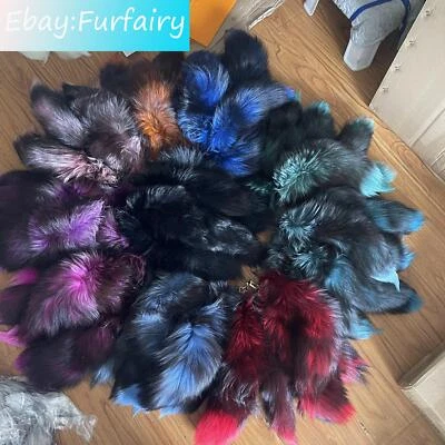 Genuino Cola de Zorro Piel Cola Llavero Bolso Dije Cartera Colgante Juegos con disfraces Juguetes Outlet Foto 1 de 3