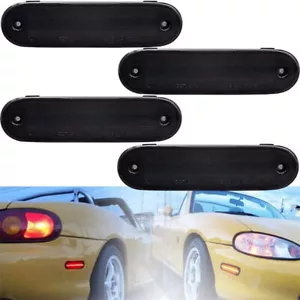4pcs Smoked LED Side Marker Light Lens Front Rear FOR MAZDA MX-5 MIATA 1990-2005 - Picture 1 of 7