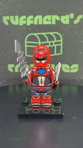Custom PAD Printed SABANS POWER RANGERS LEGO RED RANGER Brick Minifigure - Picture 1 of 18