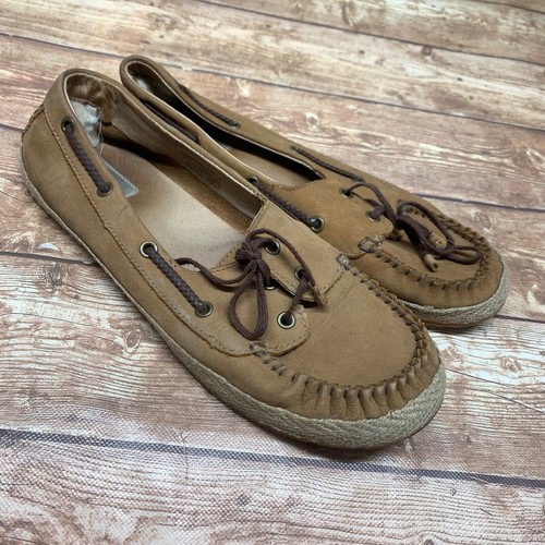 Scarpe da barca UGG Tylin moc donna taglia 8 5 marrone mocassino slip on 1004110