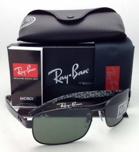 New RAY-BAN Tech Series Sunglasses RB 8316 002 62-18 Black Aviator Frame w/Green