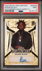 Kodak Black 2023 Leaf Pop Century Gold Super Prismatic Superfractor RC Auto 1/1