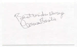 Carmen Basilio 3x5 Index Card Autographed Boxer World Champion HOF - Picture 1 of 1