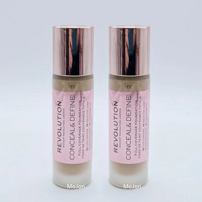 Lot Of 2 Makeup Revolution Conceal & Define Full Coverage Foundation F7  Sealed  - Image 1 of 4