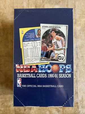 1990-91 NBA Hoops Series 1 Box 36 Packs SEALED Menendez Brothers, Stockton Cover - Image 1 of 4