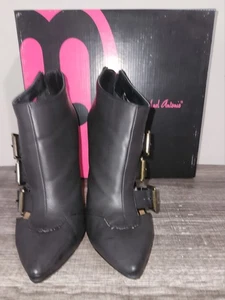 Michael Antonio Black Leather High Heel Boots - Size 8 - Picture 1 of 14