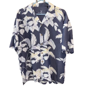 Camisa ASHWORTH HOMBRE L TROPICAL HAWAIANA FLORAL MANGA CORTA BOTÓN AZUL - Imagen 1 de 12
