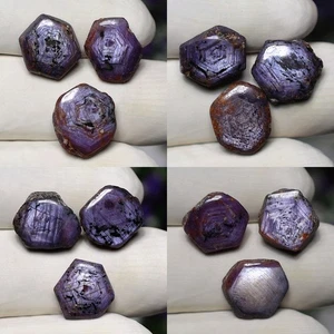 Himmelsfunke ~ 12 Stück natürliche Trapiche Sternsaphir 11 mm - 14,6 mm seltene Edelsteine - Bild 1 von 11