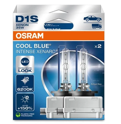 Osram D1S Cool Blue Intense Next Gen 66140CBN HID Xenon Headlight Bulbs 6200K 2X - Image 1 of 4