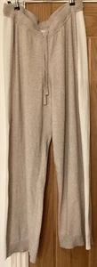 the white company lounge joggers L 16-18 organic Cot silk drawstring side stripe - Picture 1 of 8