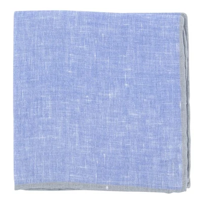 Fiori Di Lusso Blue Solid Linen Pocket Square - 12 3/8" x 12 3/8" (806) - Image 1 of 4