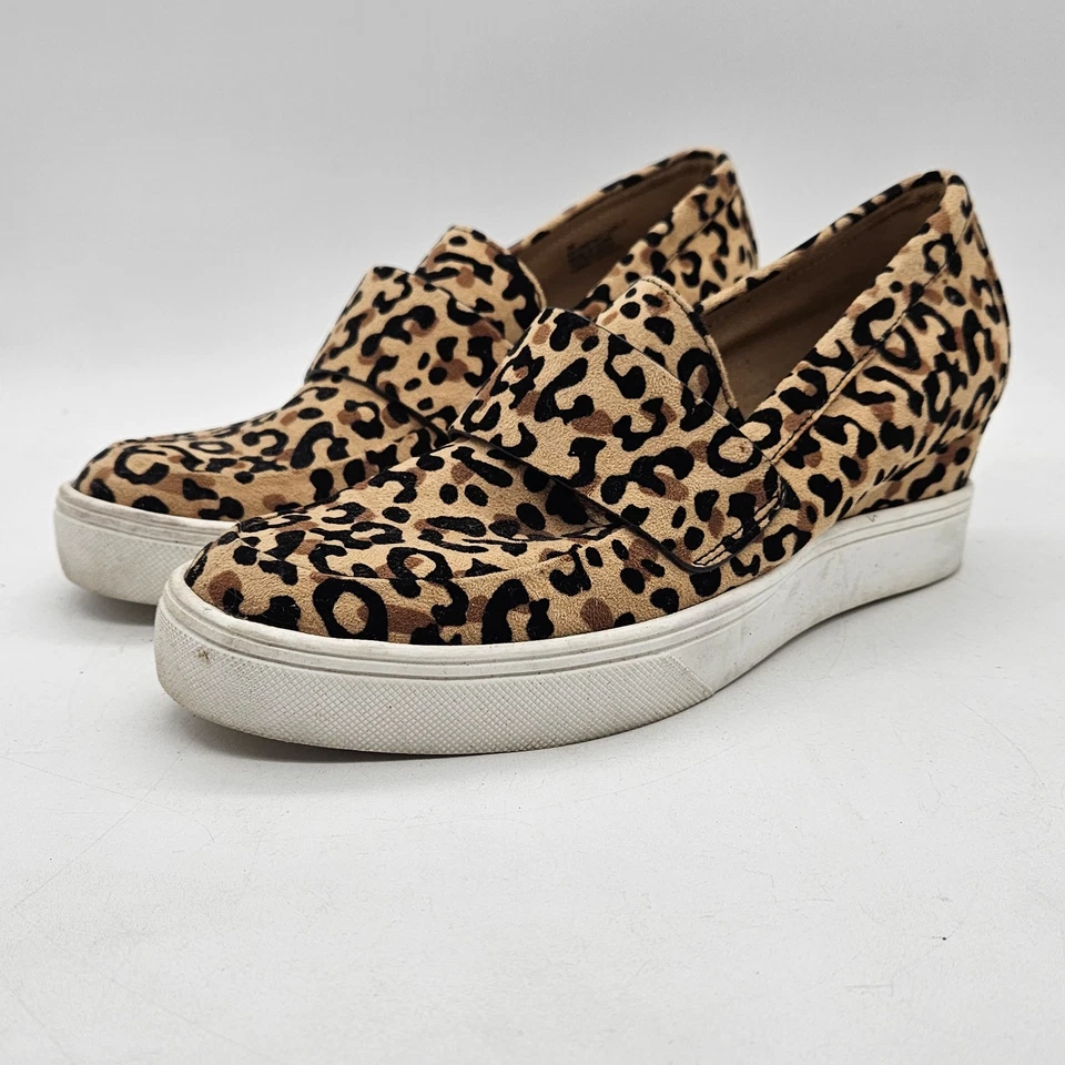 Tacones MIA Girl Jena-F para mujer talla 7M sin cordones cuña oculta estampado de leopardo Foto 1 de 4