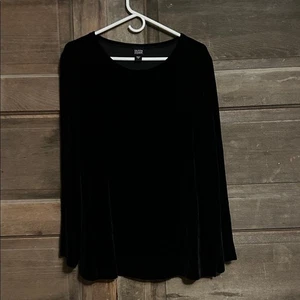 Maglione donna Eileen Fisher nero velluto rayon seta taglia media - Foto 1 di 7