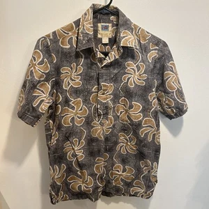 Avi Collection by Kahala Hawaiian Islands Tropical Print Half Button Down Shirt - Picture 1 of 4