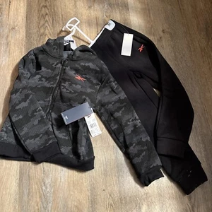 Reebok Kids 2-Pc Set Sz 6 Pullover Hooded Fleece Sweatshirt/Sweatpants MSRP $58 - Picture 1 of 4