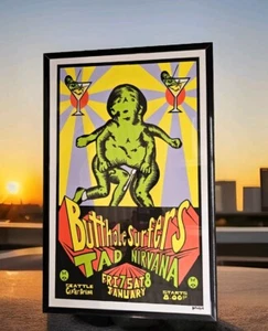 Gerahmtes Konzertplakat NIRVANA, TAD & BUTTHOLE SURFERS SEATTLE, WA 1994 - Bild 1 von 2