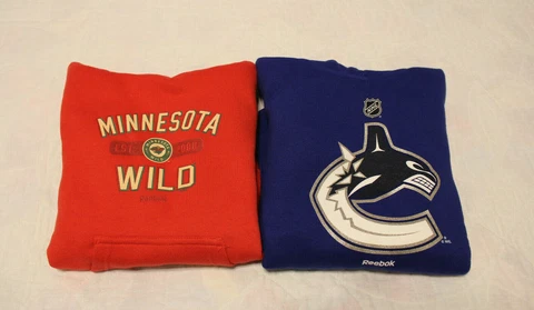 NWT Boys NHL Reebok L/S Hoody Sweatshirt Vancouver Canucks or Minnesota Wild! Cover