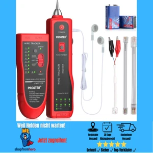 Red Handheld Ethernet Cable Tester | BNC RJ45 RJ11 Wire Tracker - Bild 1 von 10