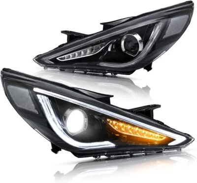 For 2011- 2014 Hyundai Sonata VLAND LED Projector Headlights W/Sequential LH+RH - Image 1 of 4