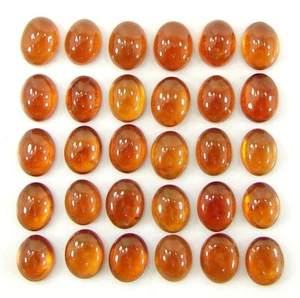 62.60 Ct Natural Hessonite Garnet Loose 7x9 mm Gemstone Cabochon 30 Pcs Lot-1974 - Afbeelding 1 van 2