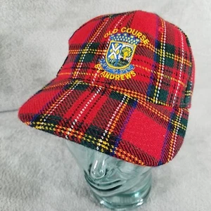 Gold Brothers Hat Old Course St Andrews Red Tartan Plaid Adjustable Snapback Cap - Picture 1 of 7